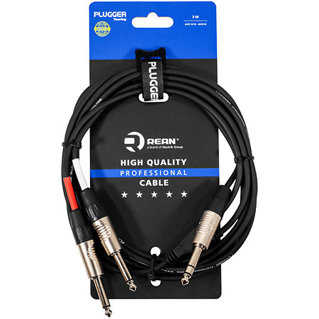 Plugger Câble Y Jack mâle stéréo - Jack mâle mono 3m Touring