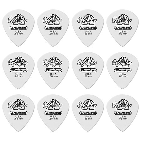 Dunlop 478P88 Tortex White Jazz III 0,88 mm Sachet de 12