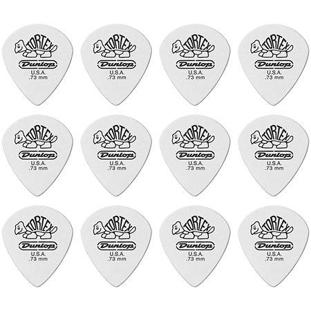 Dunlop 478P73 Tortex White Jazz III 0,73 mm Sachet de 12