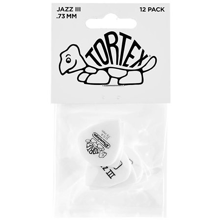 478P73 Tortex White Jazz III 0,73 mm Sachet de 12 Dunlop