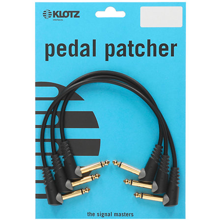 Câble patch jack/jack TS coudés 30cm (lot de 3) Klotz