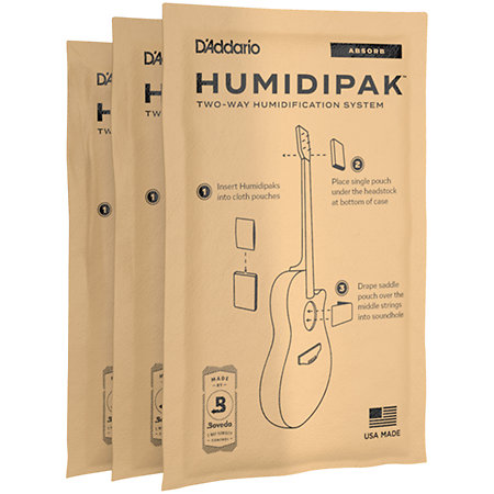 D'Addario PW-HPAP-03 Humidipak Absorb Replacement Pack de 3