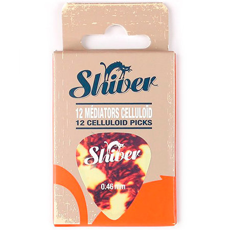 Médiators Celluloïd 0,46 mm Boîte de 12 Jaune Shiver