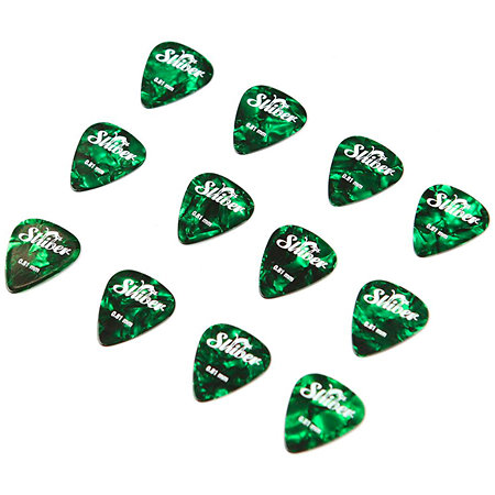 Shiver Médiators Celluloïd 0,81 mm Boîte de 12 Vert