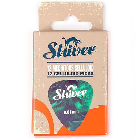 Médiators Celluloïd 0,81 mm Boîte de 12 Vert Shiver