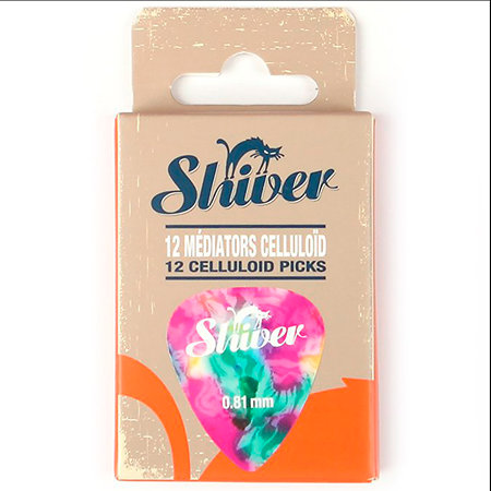 Médiators Celluloïd 0,81 mm Boîte de 12 Raimbow Shiver