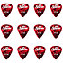 Médiators Celluloïd 0,71 mm Boîte de 12 Rouge Shiver