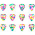 Médiators Celluloïd 0,81 mm Boîte de 12 Raimbow Shiver