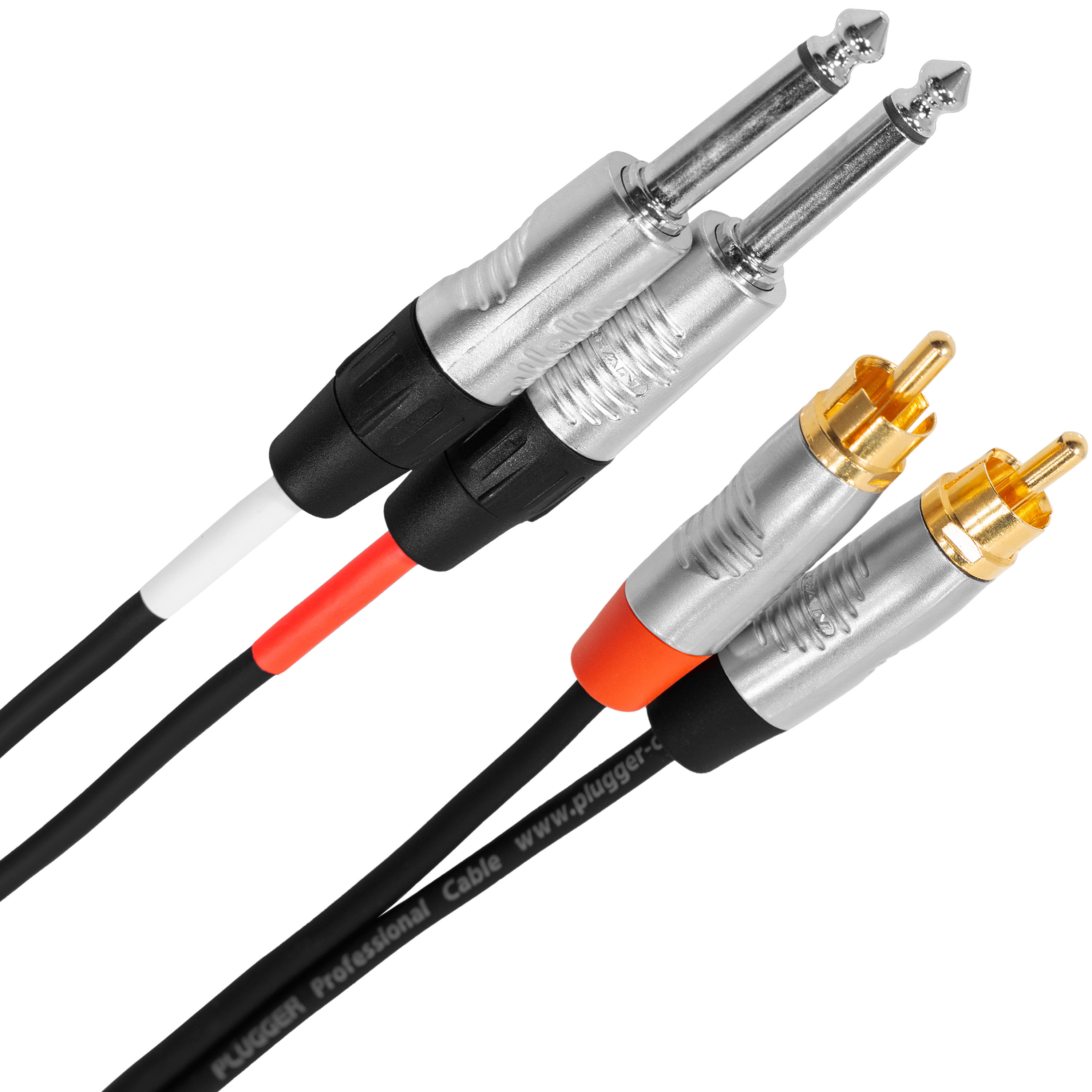 Câble Audio Tweed Jack 6,35mm Mono – 6 Mètres, Mâle Coudé Vers Mâle Droit – Qualité Professionnelle, Tissu Tressé