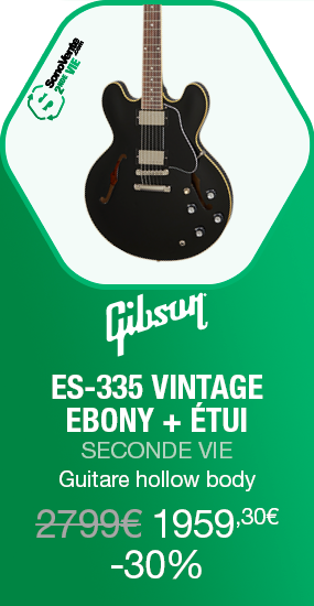 Gibson - ES-335 Vintage Ebony Stock B + étui